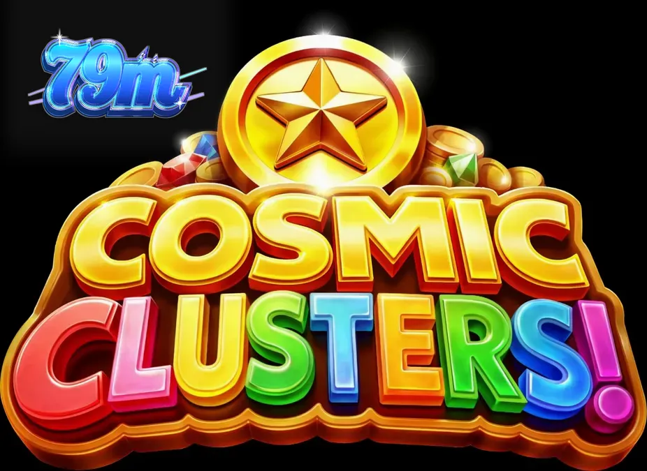 Interface de jogo do slot Cosmic Clusters com elementos neon e espaciais